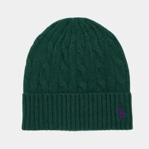 Kabelstickad Mössa i Ull/Cashmere